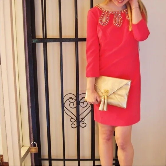 NWT 288.00 LILLY PULITZER BRONTE EMBELLISHED  DRESS WATERMELON - Picture 5 of 6